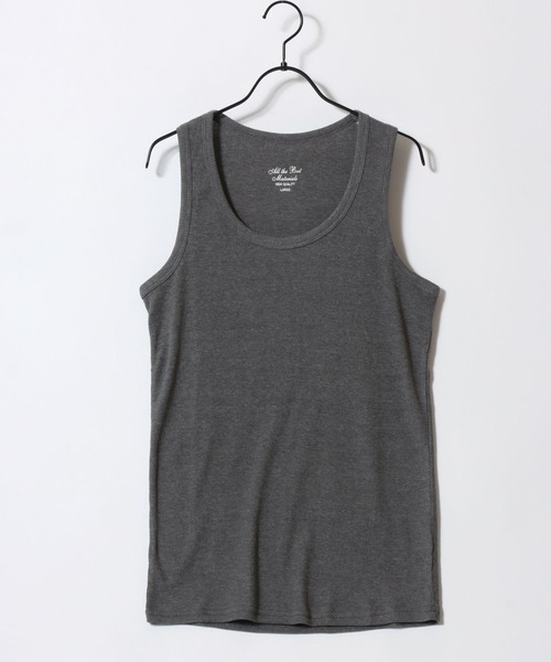 ATTISSESSION グレー ノースリーブ タンクトップ SITRY（シトリー） タンクトップ Teleco Tank Top/テレコ タンクトップ