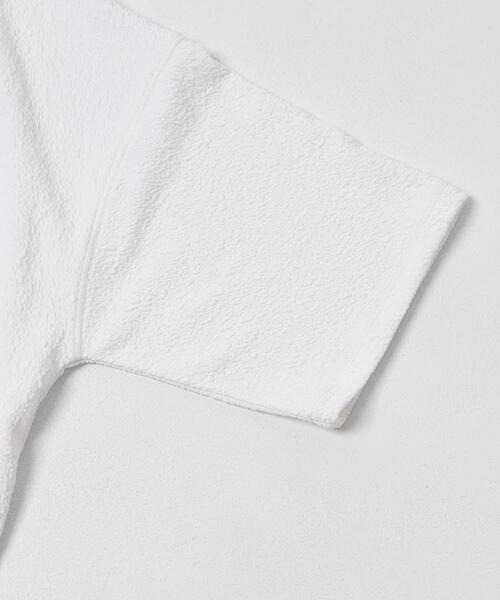 tシャツ カットジャガードドロスト五分袖プルオーバー レディースの画像