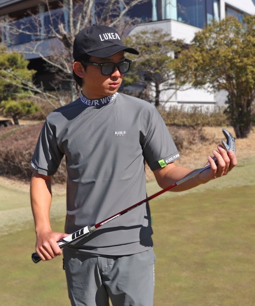 tシャツ (RM)「LUXE/R GOLF」ストレッチ スムース ロゴ ハイネック T