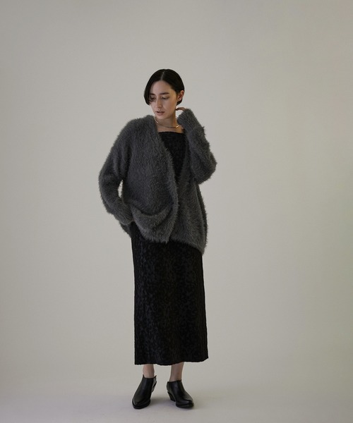 「SALON adam et rope'」 ニットカーディガン FREE チャコールグレー レディース_画像2