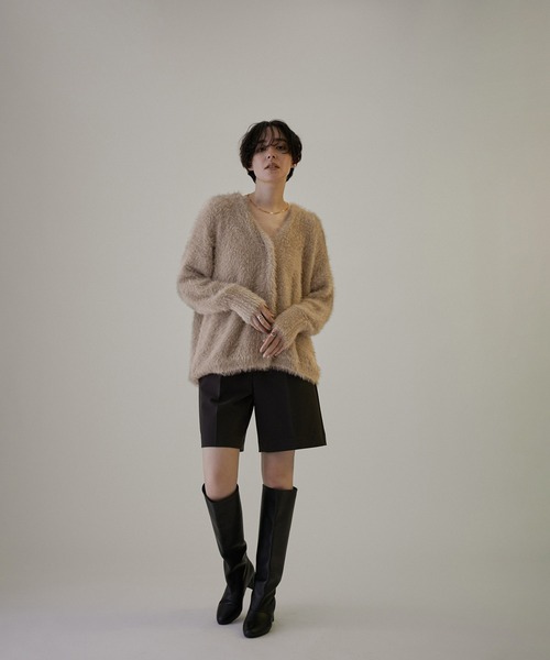 「SALON adam et rope'」 ニットカーディガン FREE チャコールグレー レディース_画像3