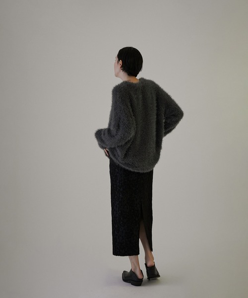 「SALON adam et rope'」 ニットカーディガン FREE チャコールグレー レディース_画像5