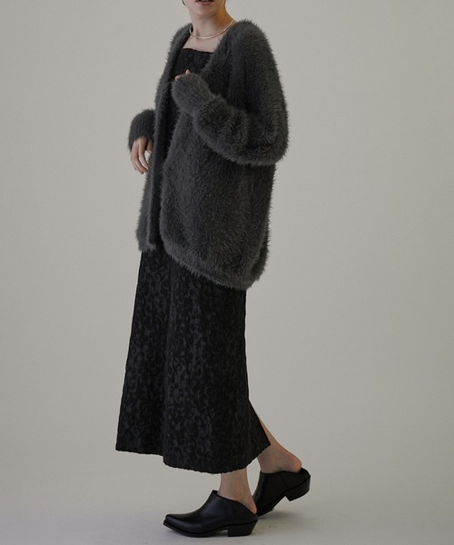 「SALON adam et rope'」 ニットカーディガン FREE チャコールグレー レディース_画像6