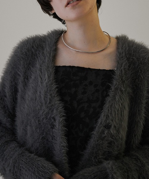 「SALON adam et rope'」 ニットカーディガン FREE チャコールグレー レディース_画像7