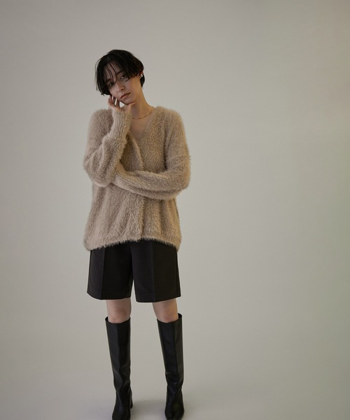「SALON adam et rope'」 ニットカーディガン FREE チャコールグレー レディース_画像9