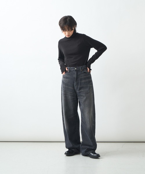 「kha:ki」 デニムパンツ 1 ブラック レディース_画像3