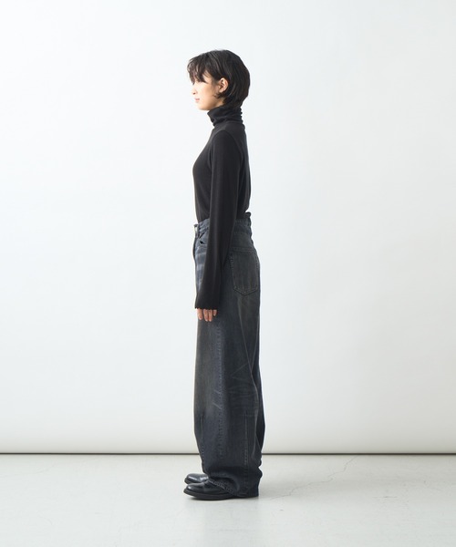 「kha:ki」 デニムパンツ 1 ブラック レディース_画像9