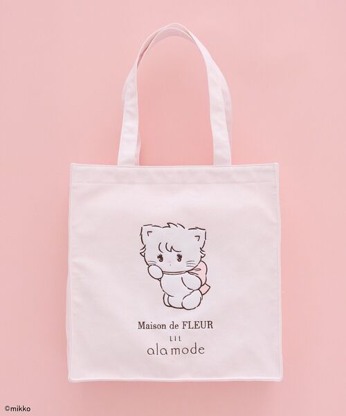 ジョリーフルール　マイリトルテイラー　ねこばっか＋ワン　横長Sサイズトート⑯ Maison de FLEUR（メゾンドフルール） トートバッグ Lil ala mode