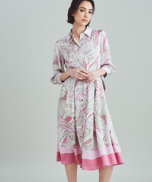 GRACE CONTINENTAL ワンピース　ピンクベージュ　38サイズ GRACE CONTINENTAL（グレースコンチネンタル） シャツワンピース 38