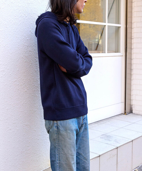 パーカー 「GALLIA/ガッリア」Knit hoodie メンズの画像