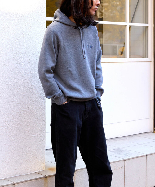 パーカー 「GALLIA/ガッリア」Knit hoodie メンズの画像