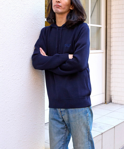 パーカー 「GALLIA/ガッリア」Knit hoodie メンズの画像