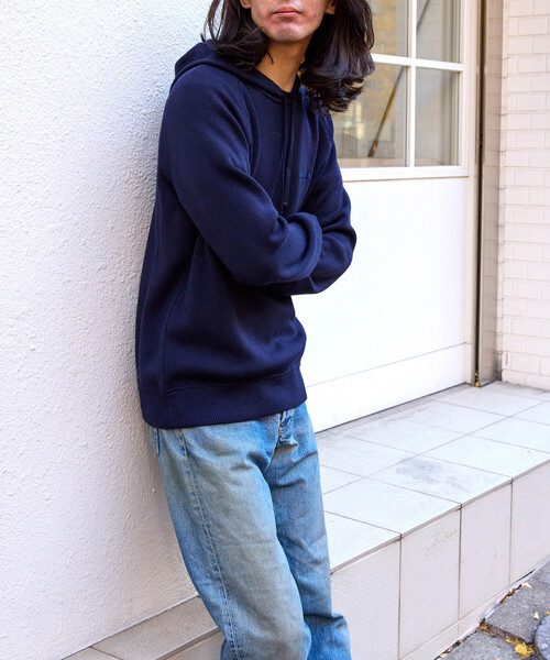 パーカー 「GALLIA/ガッリア」Knit hoodie メンズの画像