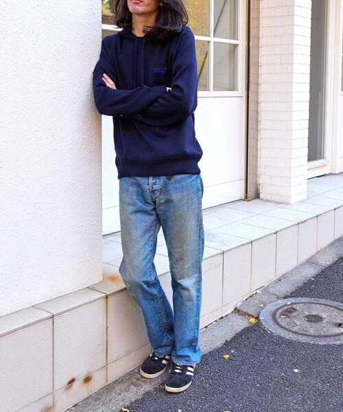 パーカー 「GALLIA/ガッリア」Knit hoodie メンズの画像