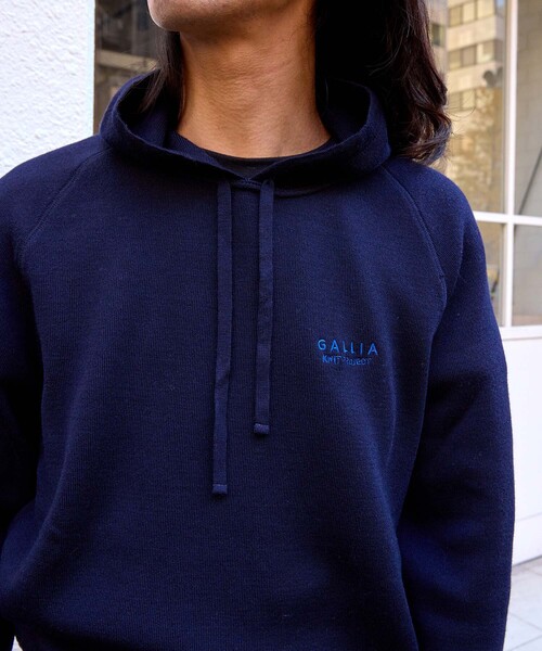 パーカー 「GALLIA/ガッリア」Knit hoodie メンズの画像