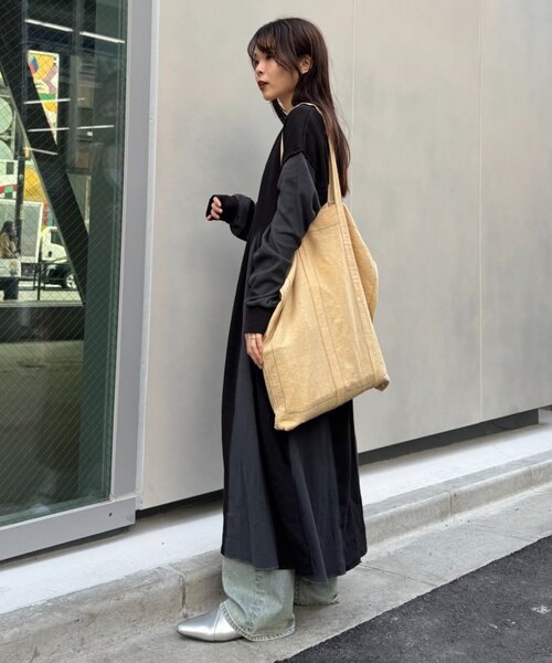 「etsinta」 長袖ワンピース ONE SIZE ブラック レディース_画像5