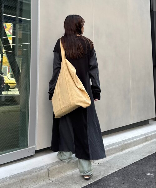 「etsinta」 長袖ワンピース ONE SIZE ブラック レディース_画像6