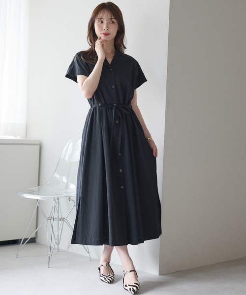 「PREFERIR」 半袖ワンピース X-LARGE ブラック レディース_画像2