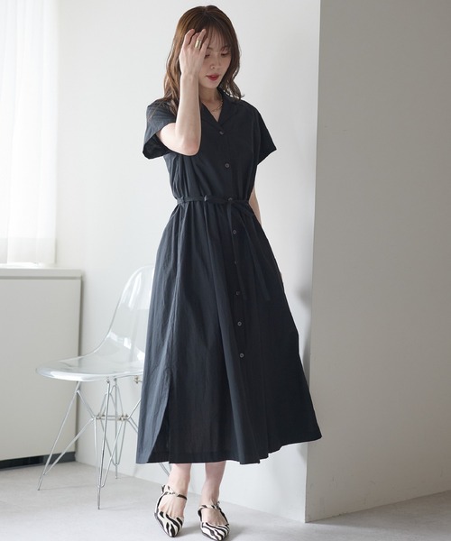 「PREFERIR」 半袖ワンピース X-LARGE ブラック レディース_画像3
