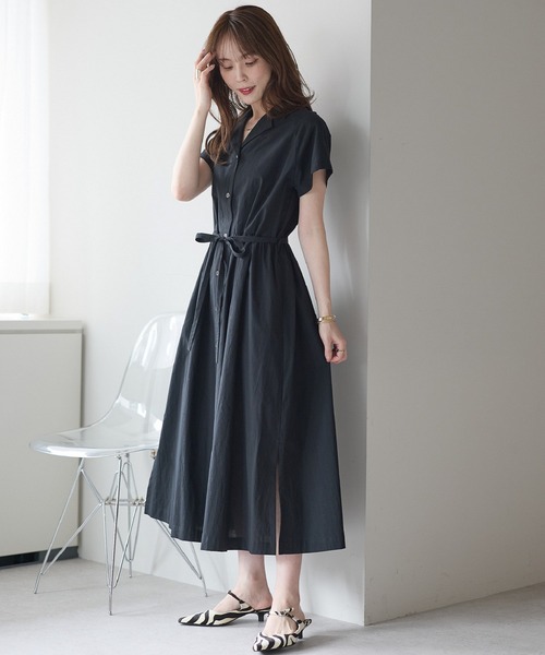 「PREFERIR」 半袖ワンピース X-LARGE ブラック レディース_画像5