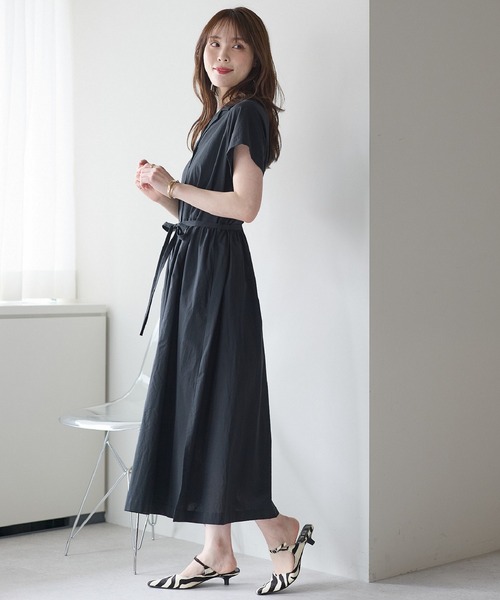 「PREFERIR」 半袖ワンピース X-LARGE ブラック レディース_画像6