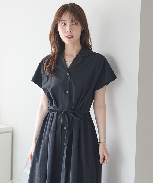 「PREFERIR」 半袖ワンピース X-LARGE ブラック レディース_画像9