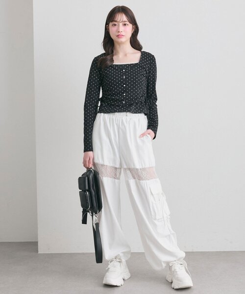 「OLIVE des OLIVE」 カーゴパンツ FREE オフホワイト レディース_画像6