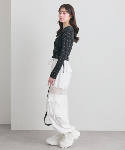 「OLIVE des OLIVE」 カーゴパンツ FREE オフホワイト レディース_画像7