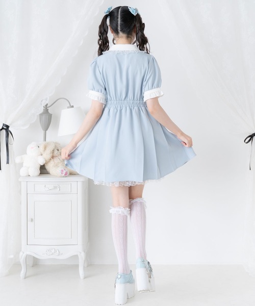 「DearMyLove」 半袖ワンピース LL ボルドー レディース_画像8