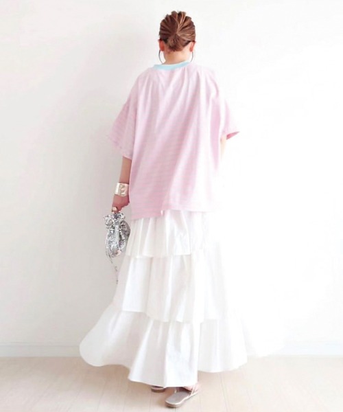 「CORNERS」 半袖Tシャツ M カーキ レディース_画像4