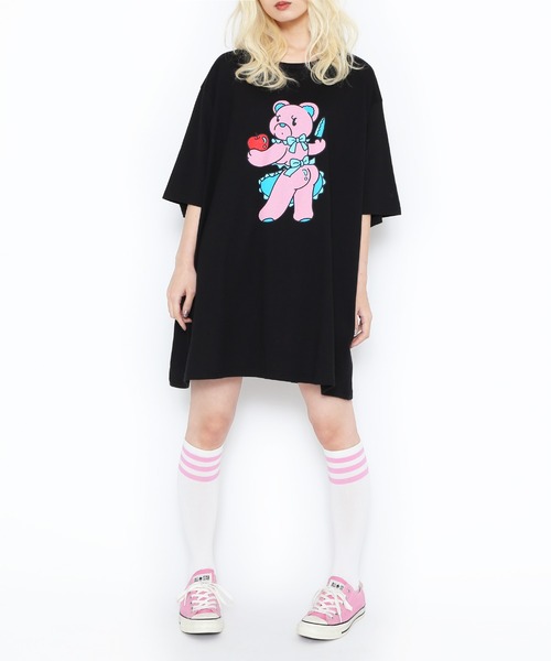 「PUNYUS」 半袖Tシャツ 4 ブラック レディース_画像4