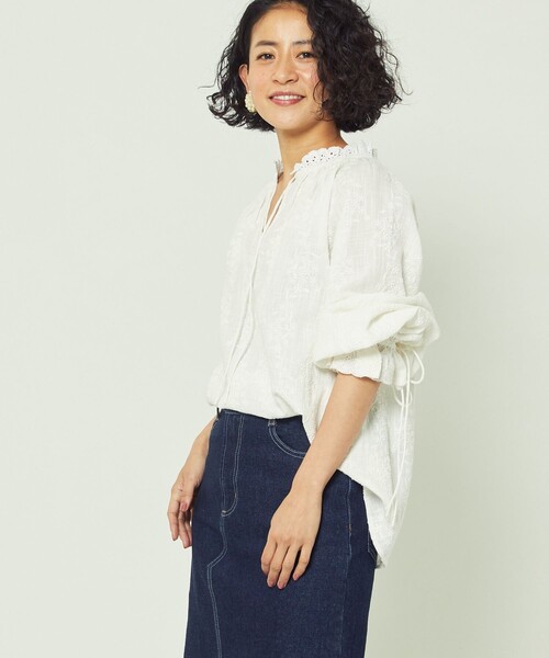 「Freada」 長袖ブラウス フリ- ブラック レディース_画像7