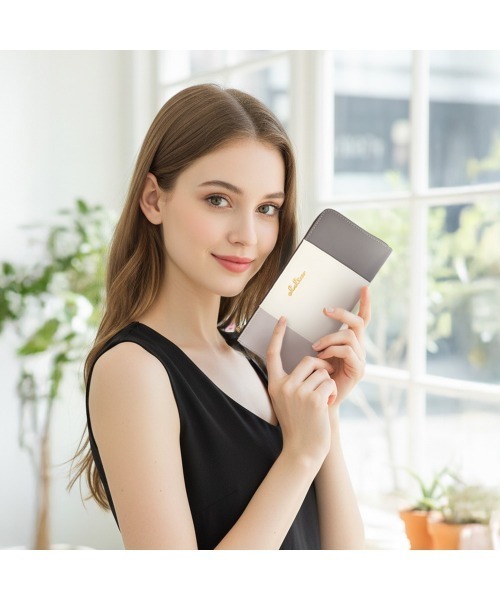 Clelia（クレリア） 財布 トリコロールカラーL字ファスナー長財布