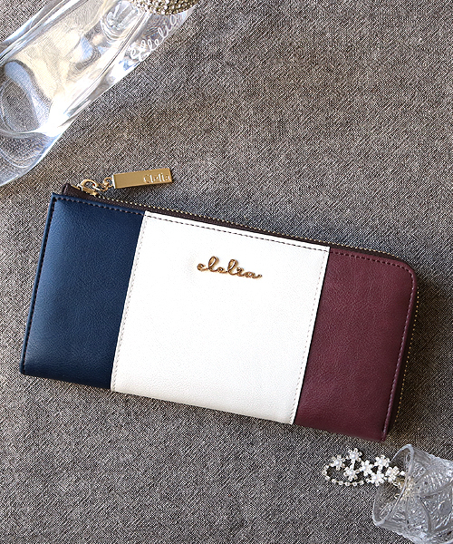 Clelia（クレリア） 長財布 財布 トリコロールカラーL字ファスナー長