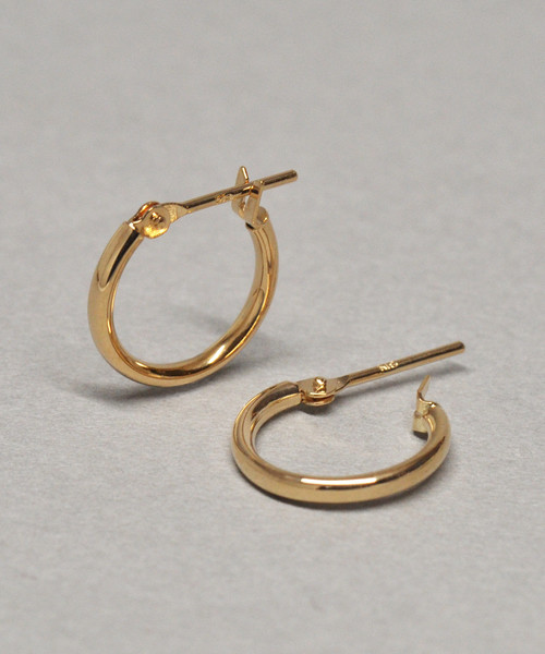 ピアス K18パイプフープピアス レディースの画像