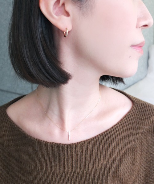 ピアス K18パイプフープピアス レディースの画像