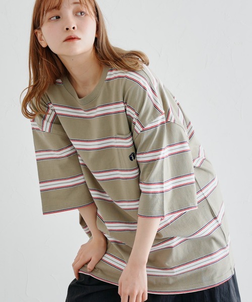HANGTEN（ハンテン） tシャツ Tシャツ 半袖マルチボーダーT : ZOZOTOWN