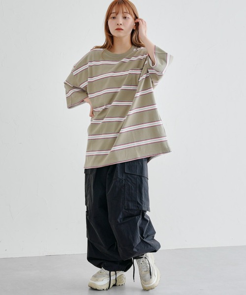 HANGTEN（ハンテン） tシャツ Tシャツ 半袖マルチボーダーT : ZOZOTOWN