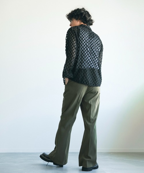 シャツ 長袖総柄ひしがたシースルーシャツ (SS) メンズ | aimoha | 11