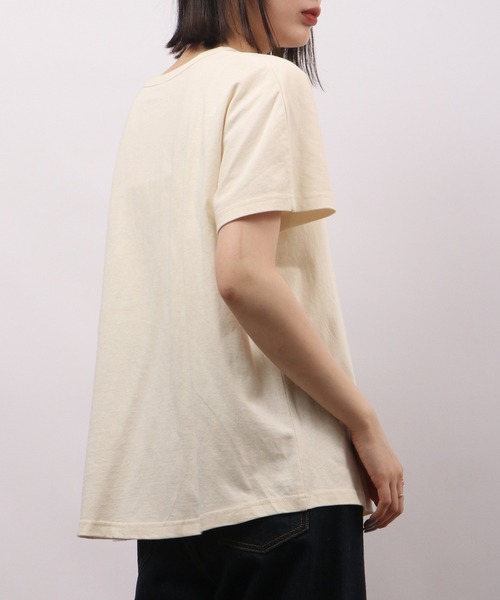 Emago tシャツ EMAGO くじらパッチワーク刺繍ドルマン半袖T