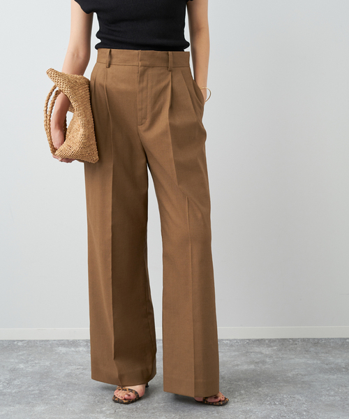 plage パンツ スラックス レディース tuck wide : ZOZOTOWN Yahoo!店