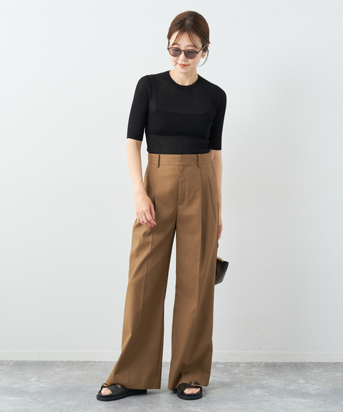 plage パンツ スラックス レディース tuck wide : ZOZOTOWN Yahoo!店