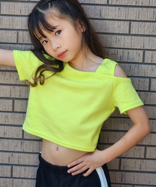 RandS tシャツ RandS 肩あきデザインコンパクトT キッズ 半袖