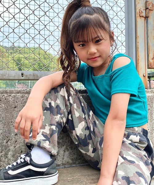 RandS tシャツ RandS 肩あきデザインコンパクトT キッズ 半袖 子供服