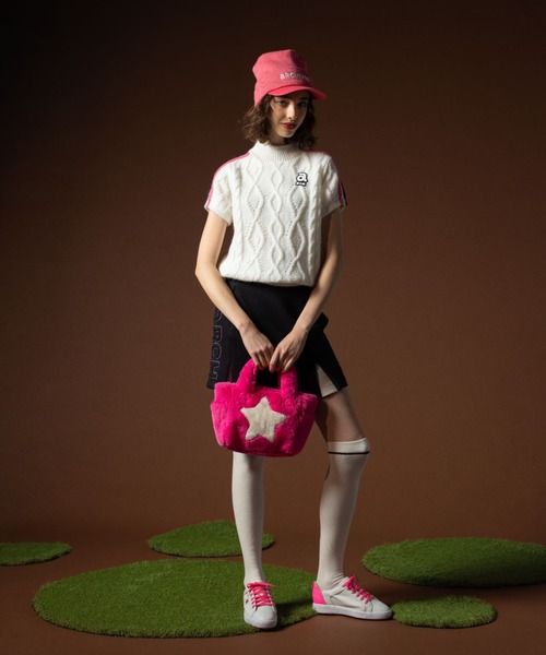 ARCHIVIO 半袖ハイネックトップス archivio ニット セーター 「LADIES」半袖ニットハイネックプル
