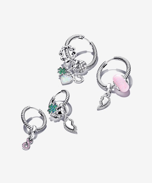 PANDORA チャーム スタッティド シルバー クリップチャーム