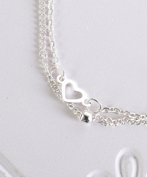 Mayree ブレスレット 「float」ハートモチーフ シルバー 2連