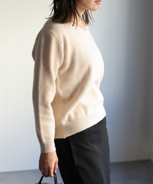 AP 購入 ニット AP STUDIO ニット セーター フォックスブレンドラメクルーネックプル