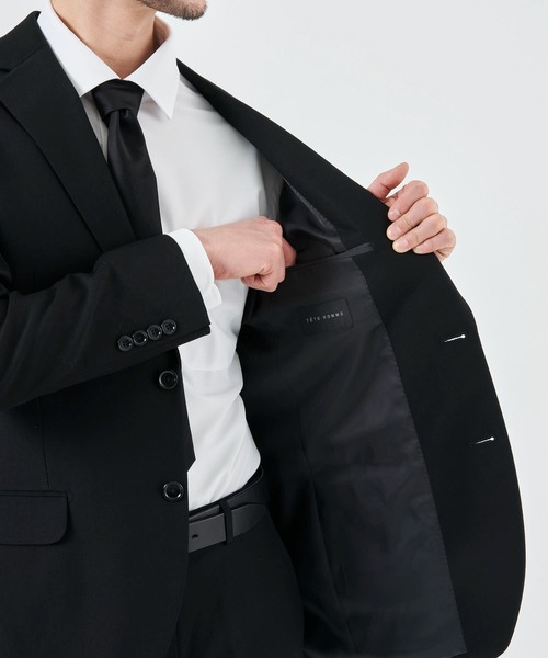 ビジネス フォーマル お呼ばれ対応 万能 スーツ セットアップ TETE HOMME セットアップ 尾州ウール フォーマルスーツ 裾上げ