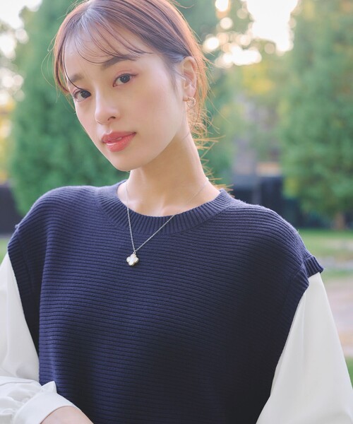 Tiaclasse ベスト ジレ 「2way」シャツドッキングニットベスト